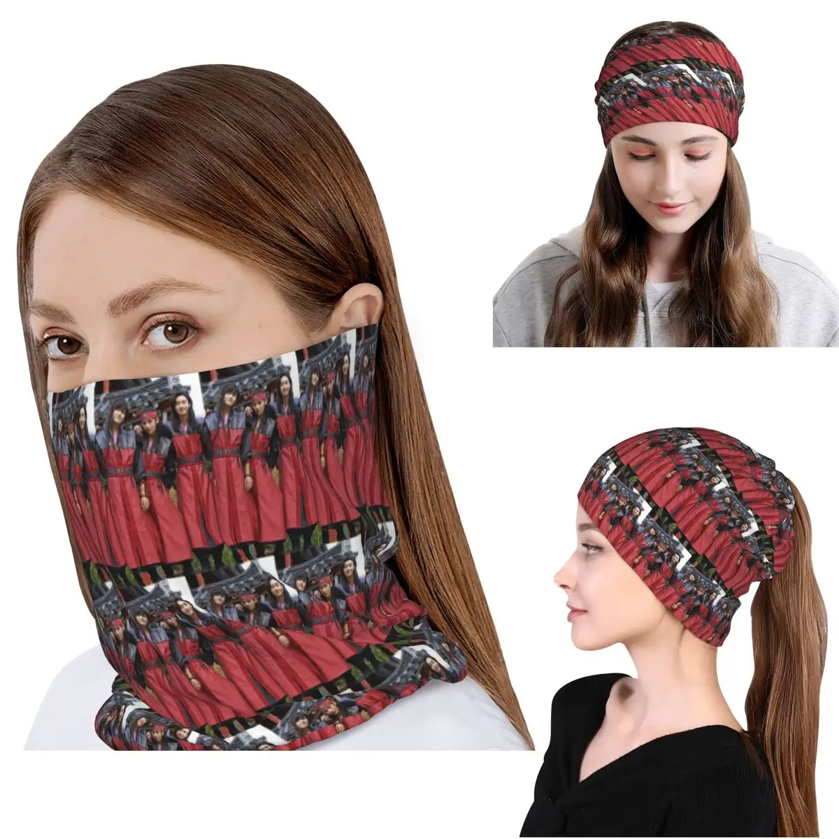 

Cast Of Hwarang TV Bandana Neck Gaiter Wrap Scarf Multifunction Balaclava Beanies Hat for Men Women Adult Washable