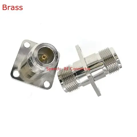 Connecteur de bride à 4 trous L16 N Type femelle à L16 N femelle, prise de montage à bride à 4 trous RF, livraison rapide, cuivre et laiton, 1 pièce