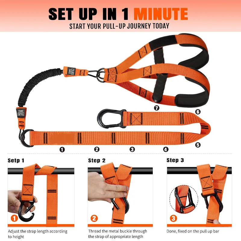 10-Piece Set of Heavy-Duty 300-Pound Pull-Up Assist Resistance Bands, Hanging Training Bands for Strength Training, Pull-Up Assist Bands for Men and Women, Adjustable Resistance Bands for Pull-Ups, High-Elasticity Anti-Slip Resistance Bands for Fitness Exercises, Tricep Rope for Arm Strength Training, Pull-Up Assist Bands for Pull-Up Bars, Heavy-Duty Resistance Bands with Adjustable Weight/Size, with Fabric Foot/Knee Support