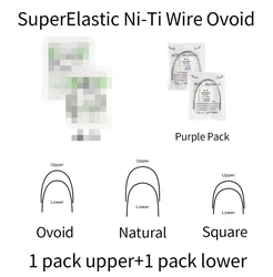 2Packs Orthodontic Super Elastic Niti Ovoid  Round/Rectangle Wire For Dental 1Pack Lower 1Pack Upper