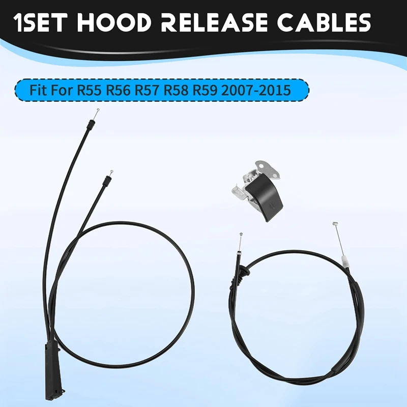 Car Hood Release Cables And Handle Set For Mini Cooper R55 R56 R57 R58 R59 2007-2015 51232751378 51237148865 51237149591