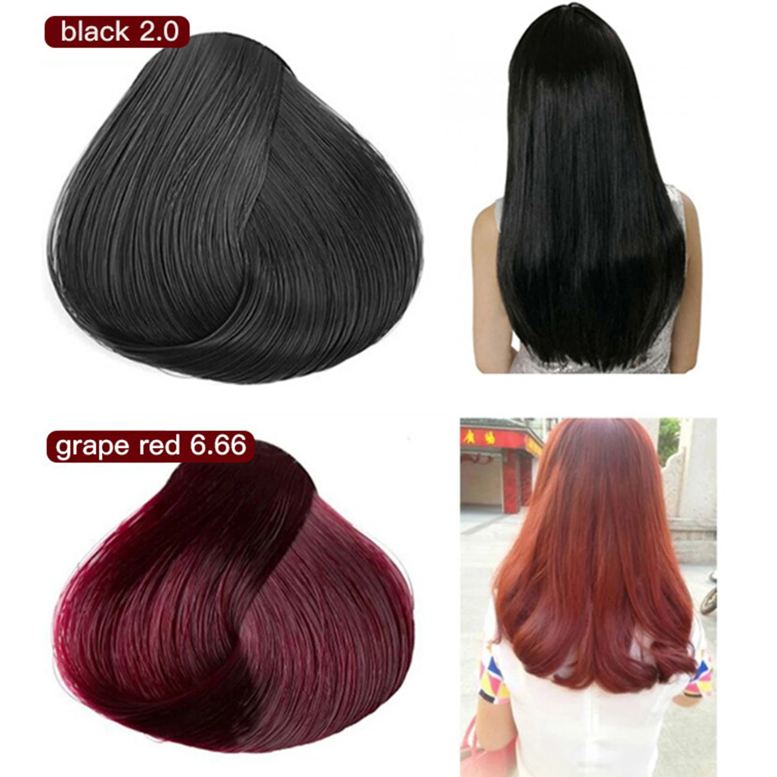 500ml Organic Natural Hair Dye Ginseng Extract Black Hair Color Dye Shampoo For Cover Gray White Hair Professional Dye Permanent