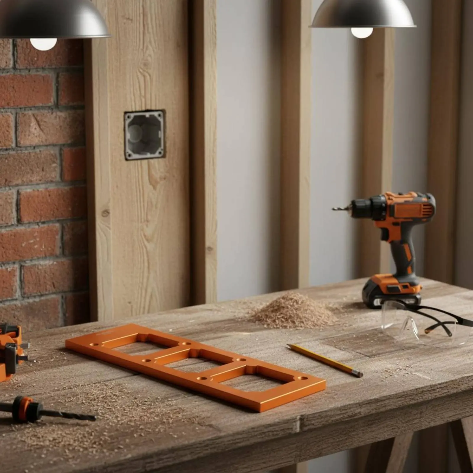 

Socket Cutout Template Long-Lasting Switch Outlet Hole Guide Electrical Box Opening Jig Easy to Use Power Tool