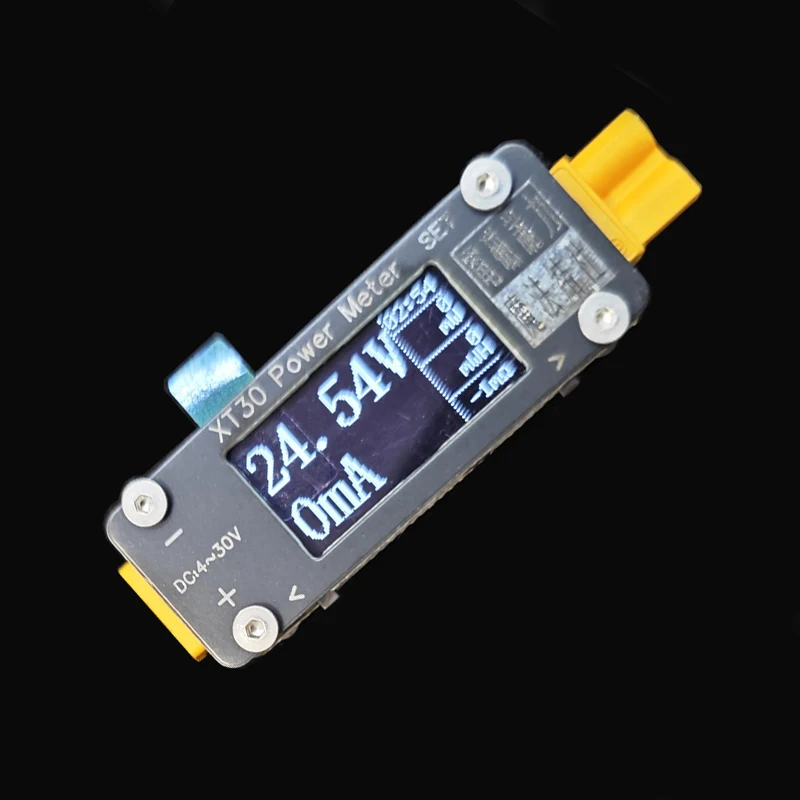 1PCS XT30 Power Meter DC 4-30V DCDC+LD0 Power Supply 1mA-32A Galvanometer Module Current Voltage Display for RC Model Airplane