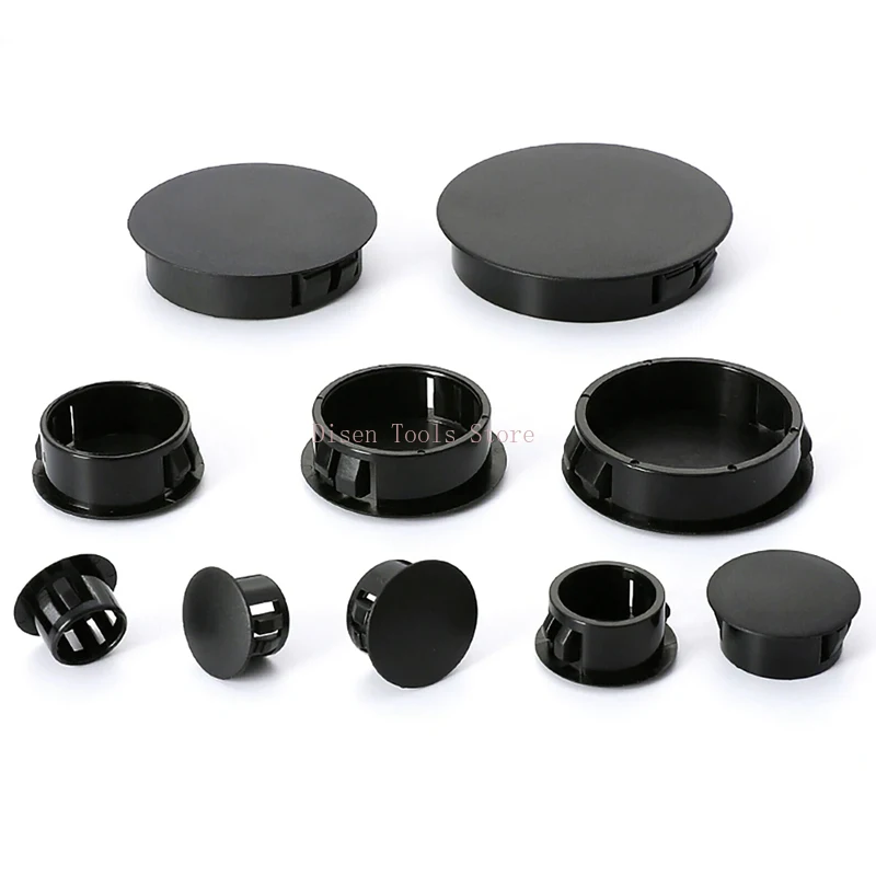 Diameter 5-50mm Black Plastic Hole Plug Round Snap Panel Locking Hole Plugs Waterproof Plastic End Cap image 4