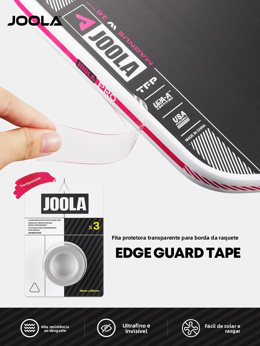 joola-ピックルボールラケット-フルラップ透明保護テープ-プロ仕様の耐摩耗性ヘッドフレームガードストリップ-スポーツフィットネスファン向け