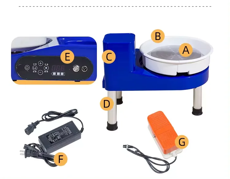 Hurtownia elektrycznego kółka garncarskiego w kolorze niebieskim z odłączanym blatem kółka garncarskiego do ceramiki