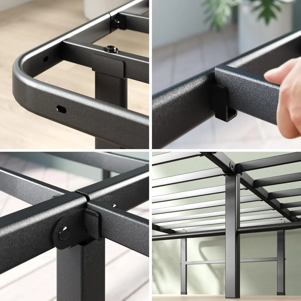Estrutura de cama de metal de tamanho completo de 14 polegadas, SmartBase de montagem rápida ®   Base de colchão, aço resistente e resistente sem necessidade de molas