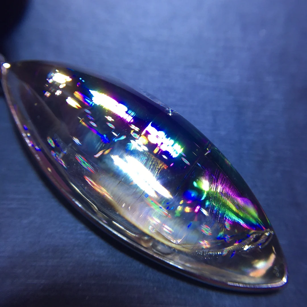 

Ожерелье с подвеской из натурального белого кварца 53/22,2/16,7 мм, белые кварцевые ювелирные бусины для женщин и мужчин, Радуга, Бразилия, AAAAAA