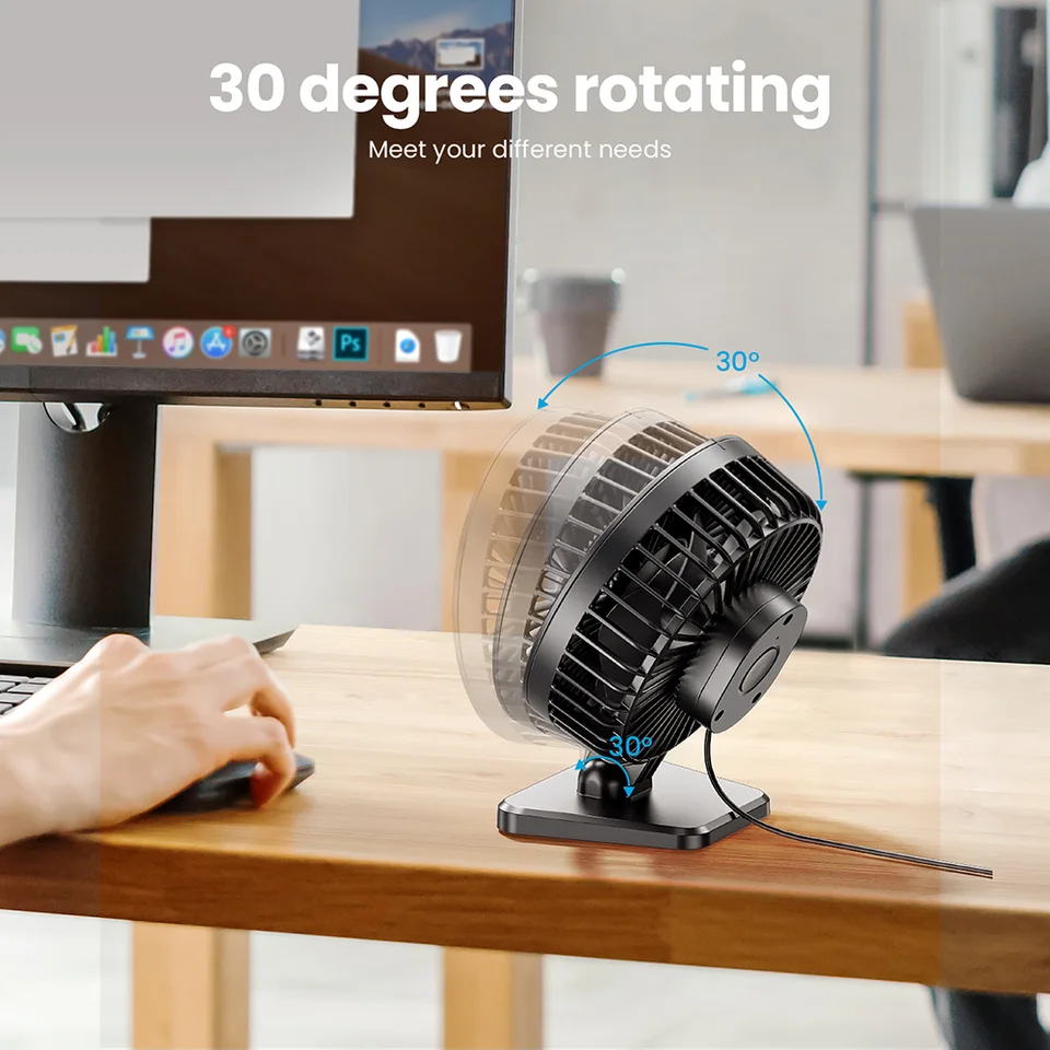 GAIATOP Mini USB Desktop Fan Portable Fan Desktop Office USB Quiet Cooling Fans Three Speed Adjustment Suitable For Home Office - Detail Angle #05