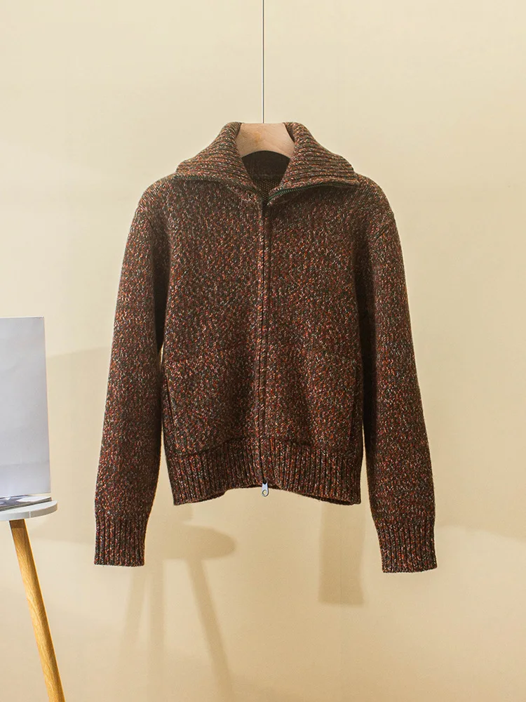 Otoño e invierno nuevo 100 cárdigan de cachemira chaqueta suéter de punto superior