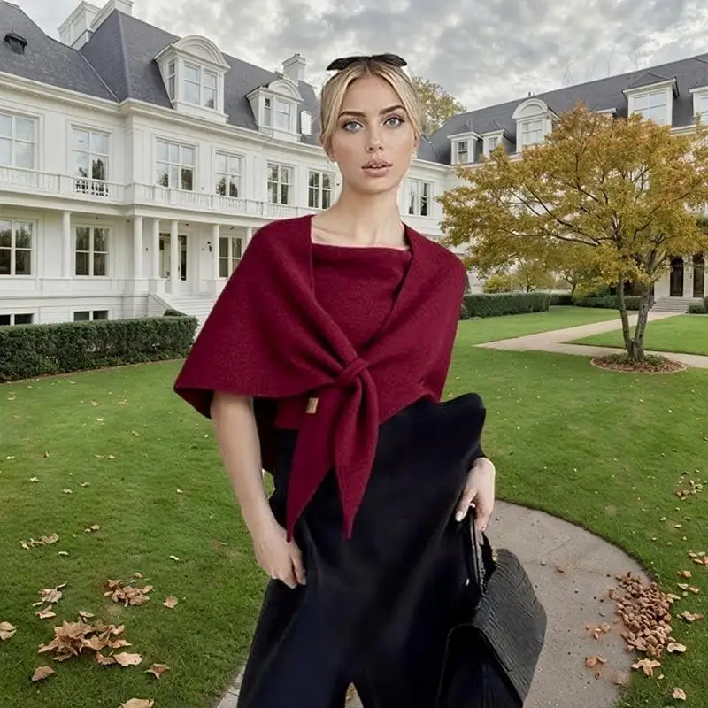 

652F (1 упаковка) Зимний осенний шарф из искусственной шерсти, легкая шаль для поездок на работу, путешествий, унисекс, для