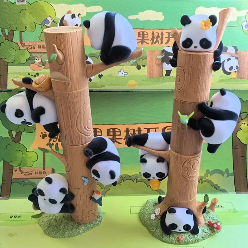 Panda Roll Fruit Tree Climbing Blind Box Cute Doll Mystery Box Chubby Panda Doll Desk Ornaments Collection Model Statuetka Zabawka Prezent