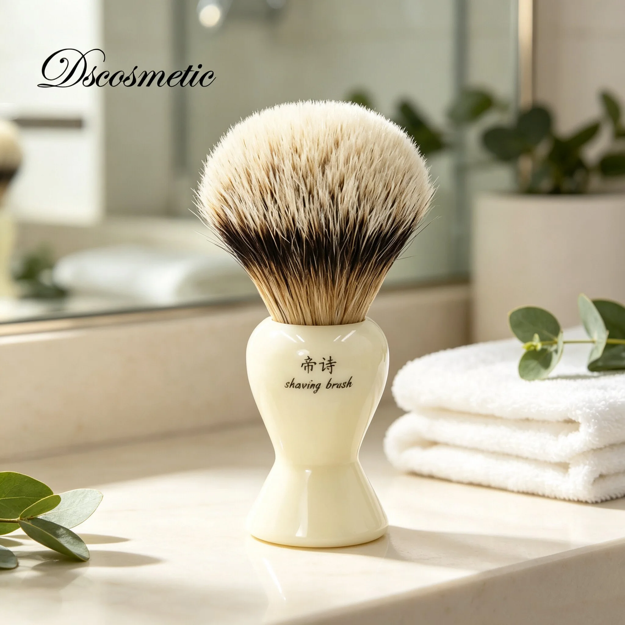 Quality Men'S Grooming Kit - Pędzel do golenia Dscosmetic Silvertip, naturalny
