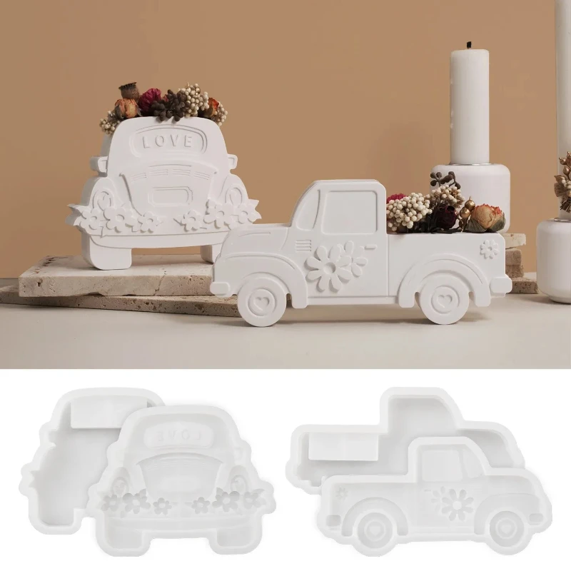 

Diy Gypsum Cement Gypsum Epoxy Resin Aromatherapy Car Truck Flower Arrangement Flower Vase Decorative Item Mirror Silicone Mold