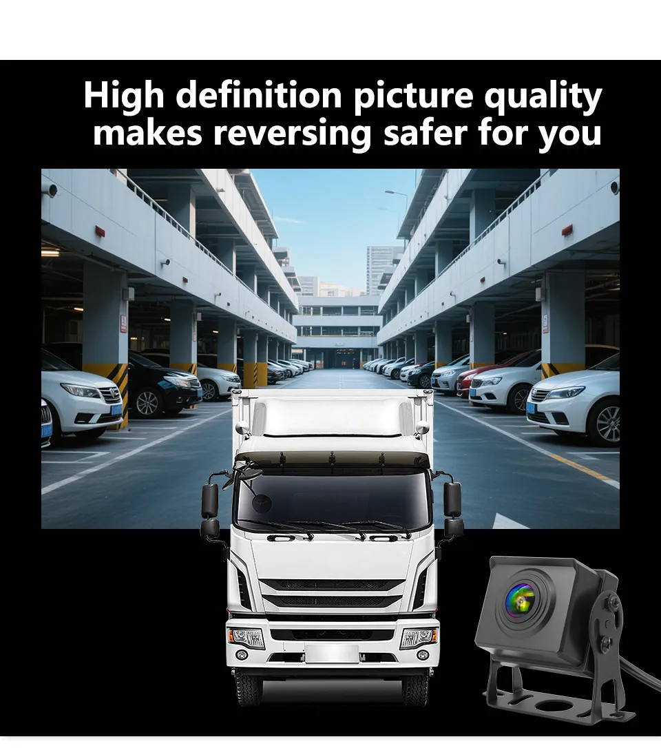 Smartour Truck Bus Rückansicht Rückfahrkamera HD AHD 1920*1080P Fisheye-Objektiv Weitwinkel Wasserdicht CCD HD Nachtsicht – Detail 6