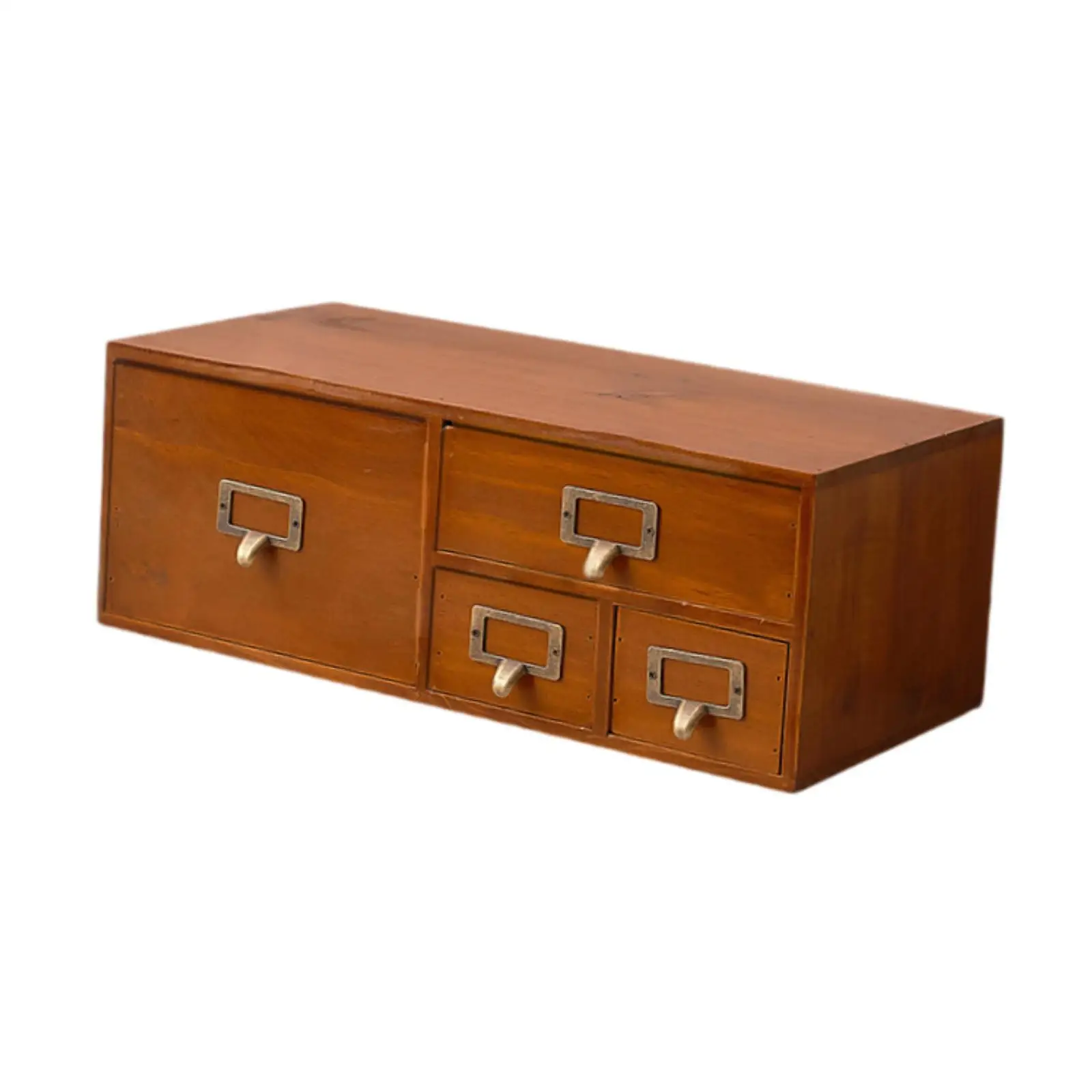 Wood Desk Organizer with Drawers Organization for Stationary Office Supplies