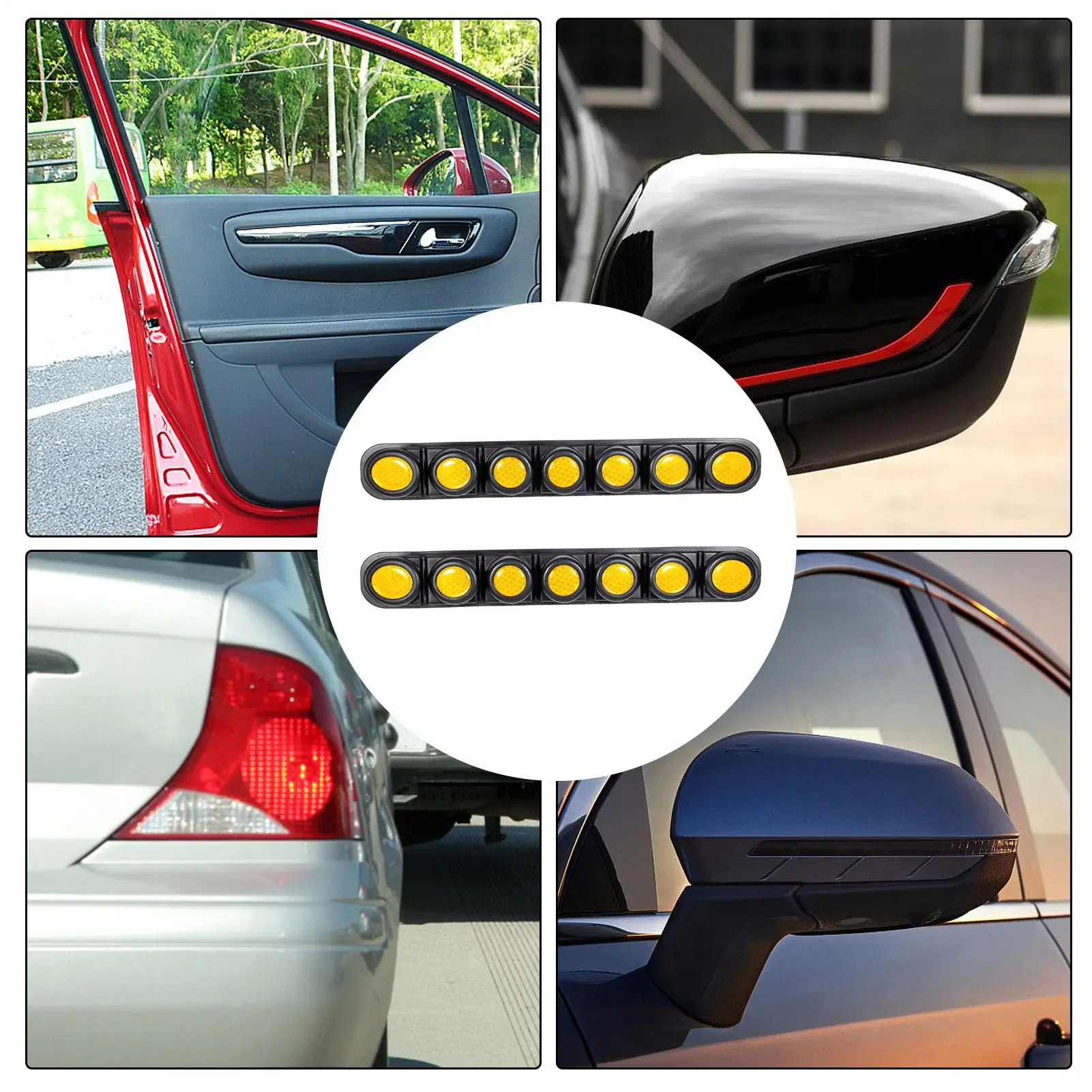 

Reflective Stickers For Car 2 Pieces Foldable Exterior Bumper Guard Warning Reflective Stickers For Car SUV Truck Motorcycle