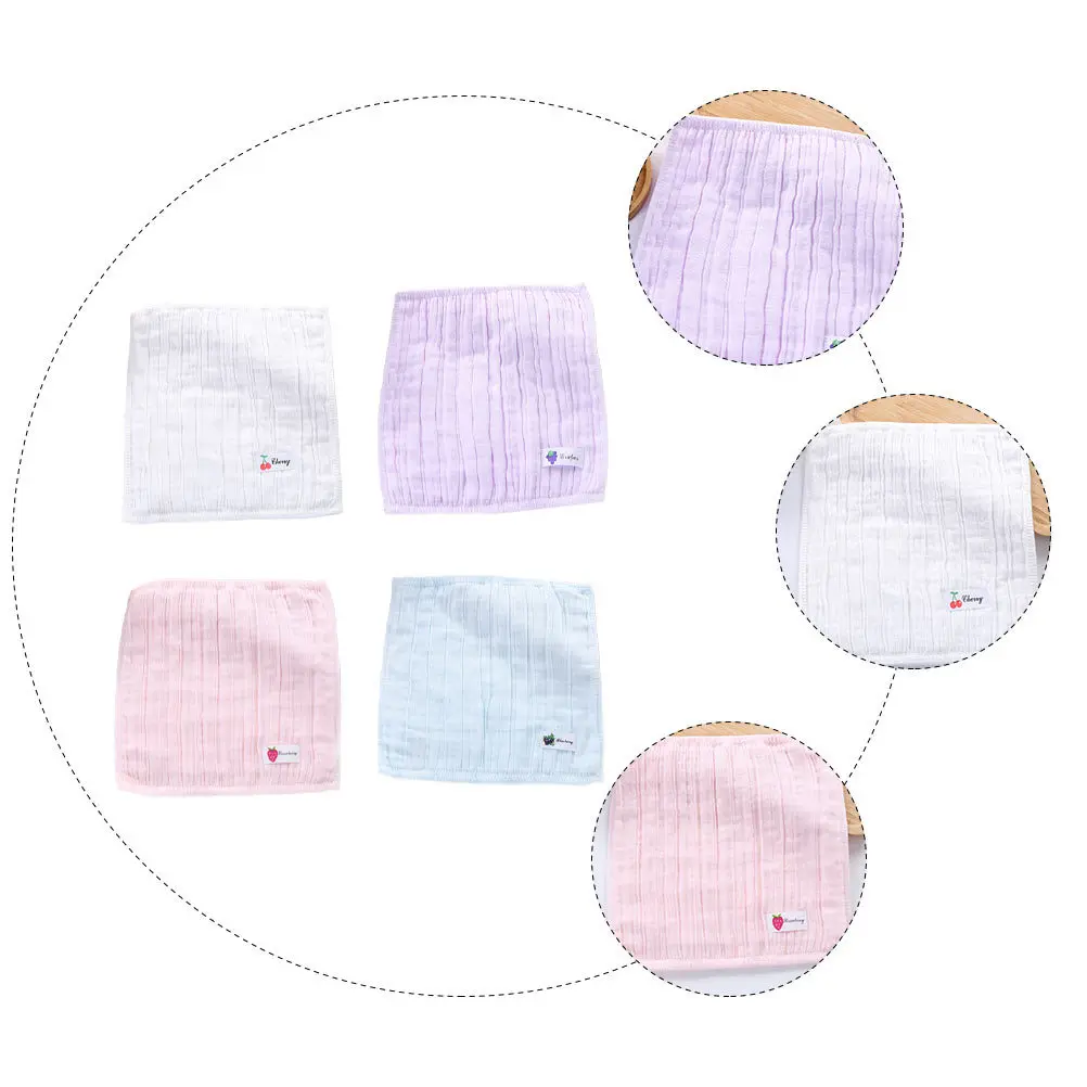 4 قطع منشفة يد للأطفال، منشفة لعاب للأطفال، ناعمة قابلة للتنفس، مقاومة للاهتراء، سهلة الغسل، متعددة الوظائف للسفر المنزلي