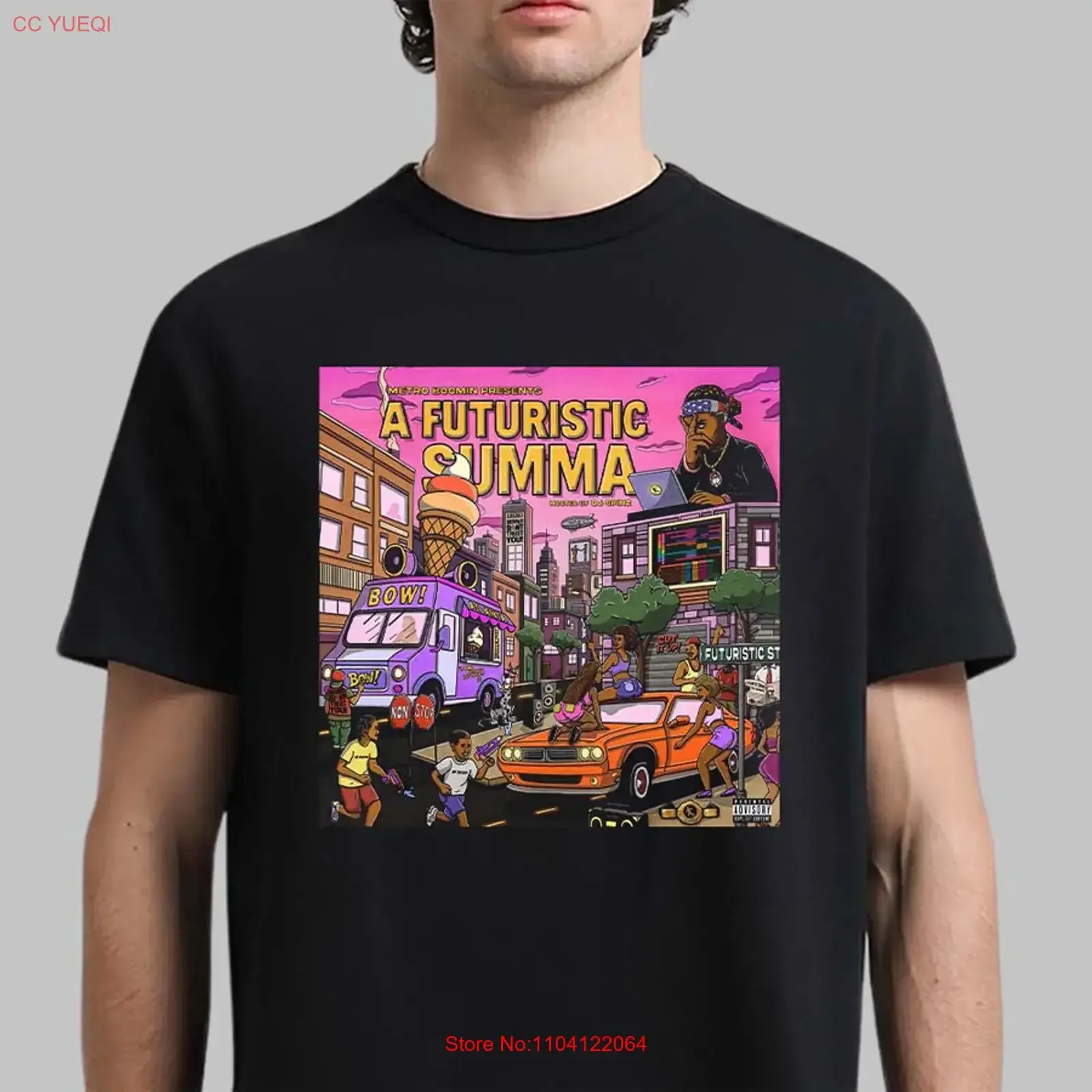 Metro Boomin Presents A Futuristic Summa Mixtape Cover Art T Shirt vintage Washed Stretched fashion homme Stylish Comfortable