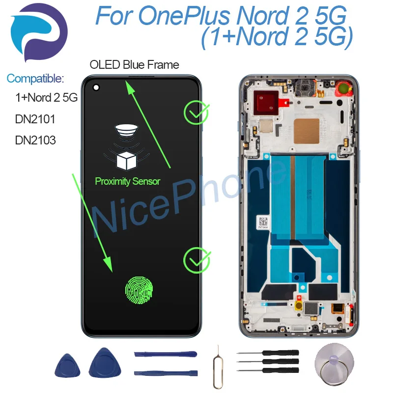For ONEPLUS Nord 2 5G Display Touch Screen Digitizer Panel