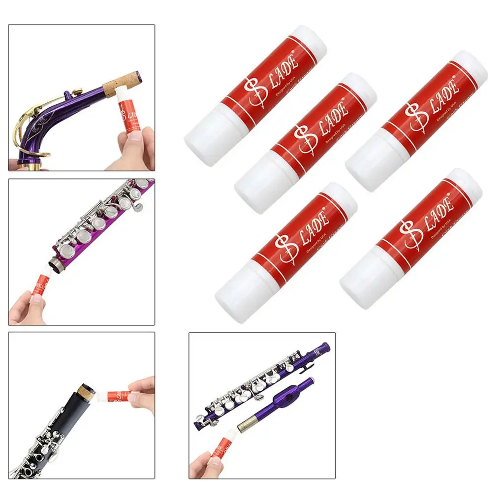 

5 Tubes Cork Grease, Lipstick Style, for Oboe, Clarinet, Saxophone, Flute