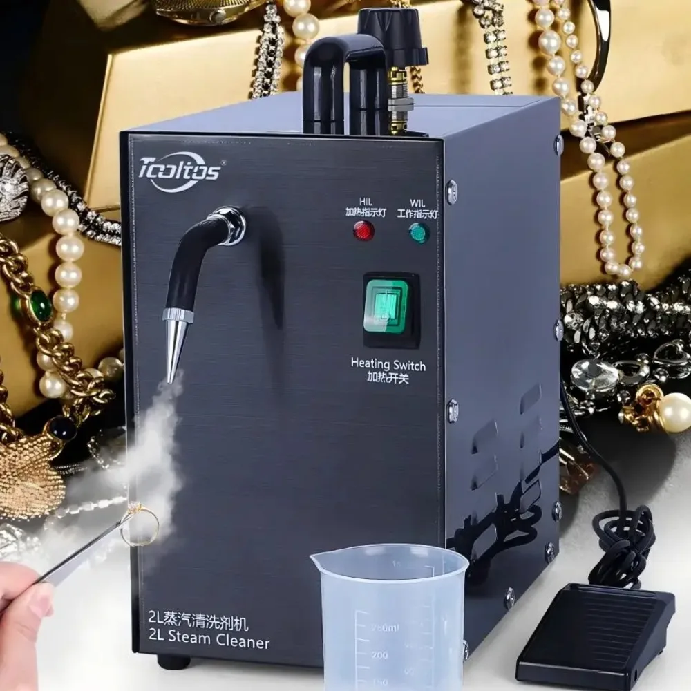 

2L Jewelry Steam Cleaner Gem Washer Stainless Steel Black 220V 1300W for Gold Silver Jewelry Steam Cleaning Machine