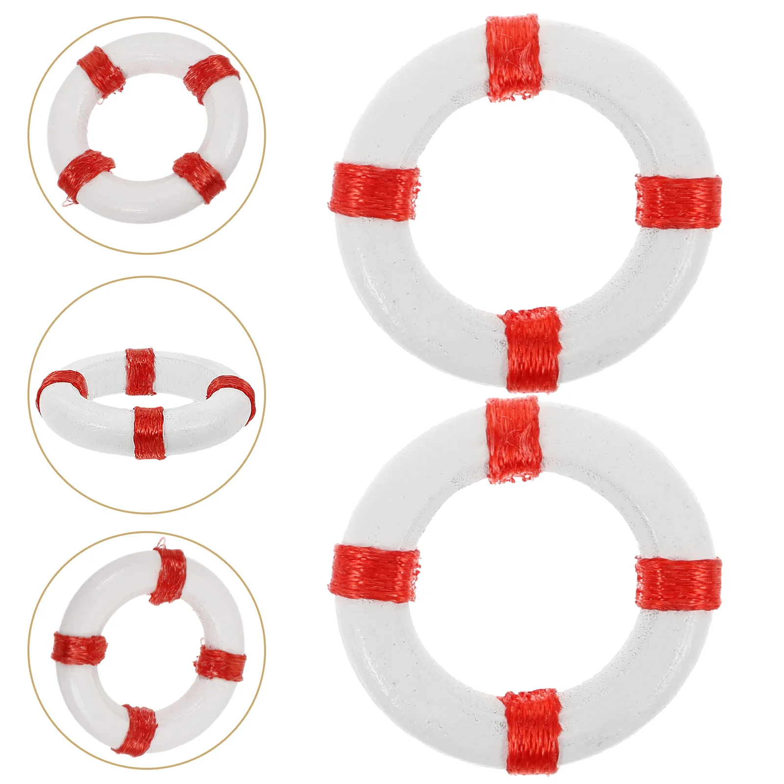 

10 PCS The Mediterranean Child Toys Swim Mini Bamboo Lifebuoy Decoration Miniature