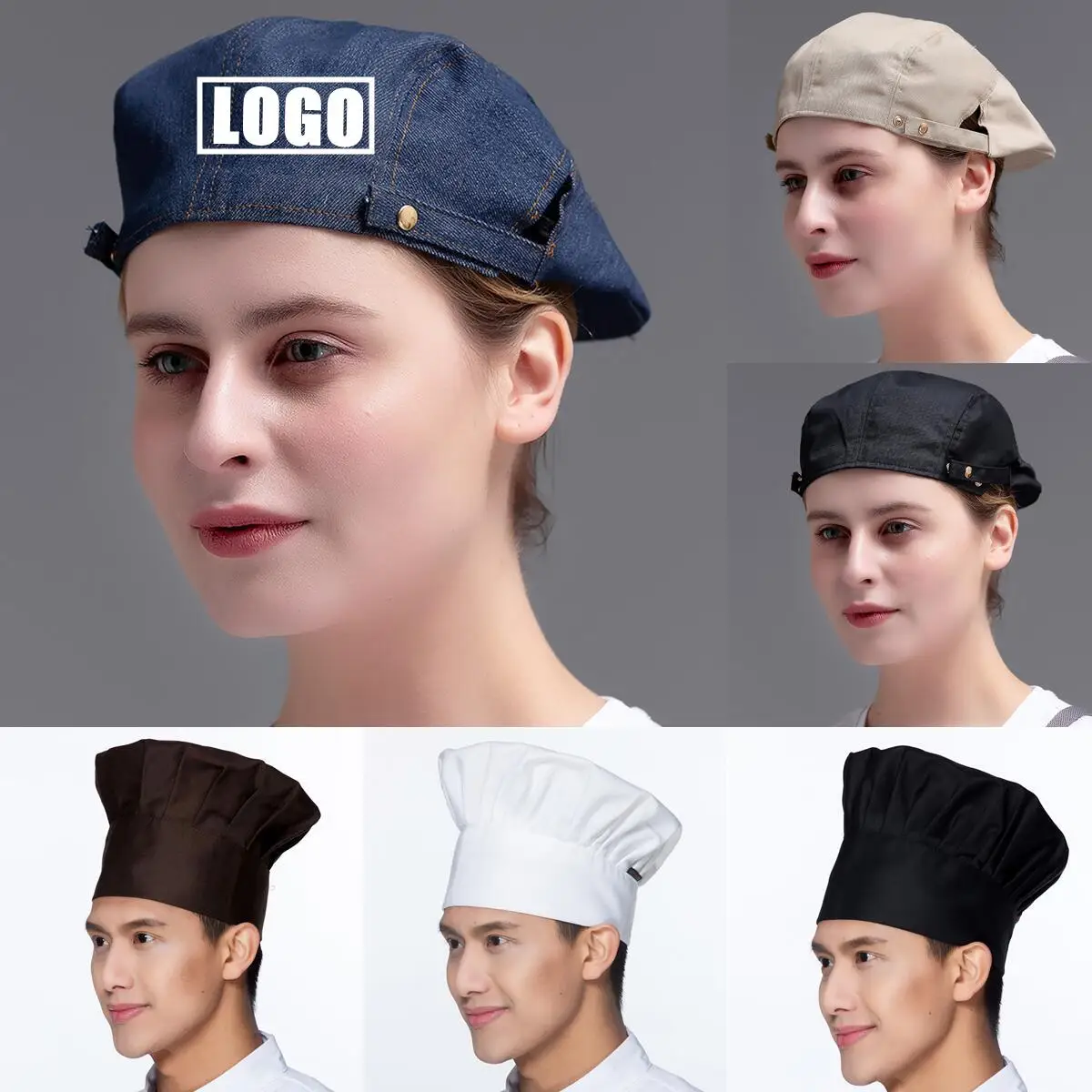 للجنسين مخصص شعار الشيف المطبخ قبعة الرجال والنساء الشيف النادل موحدة المطبخ مخبز الشواء مطعم الطبخ hat بها بنفسك قبعة العمل