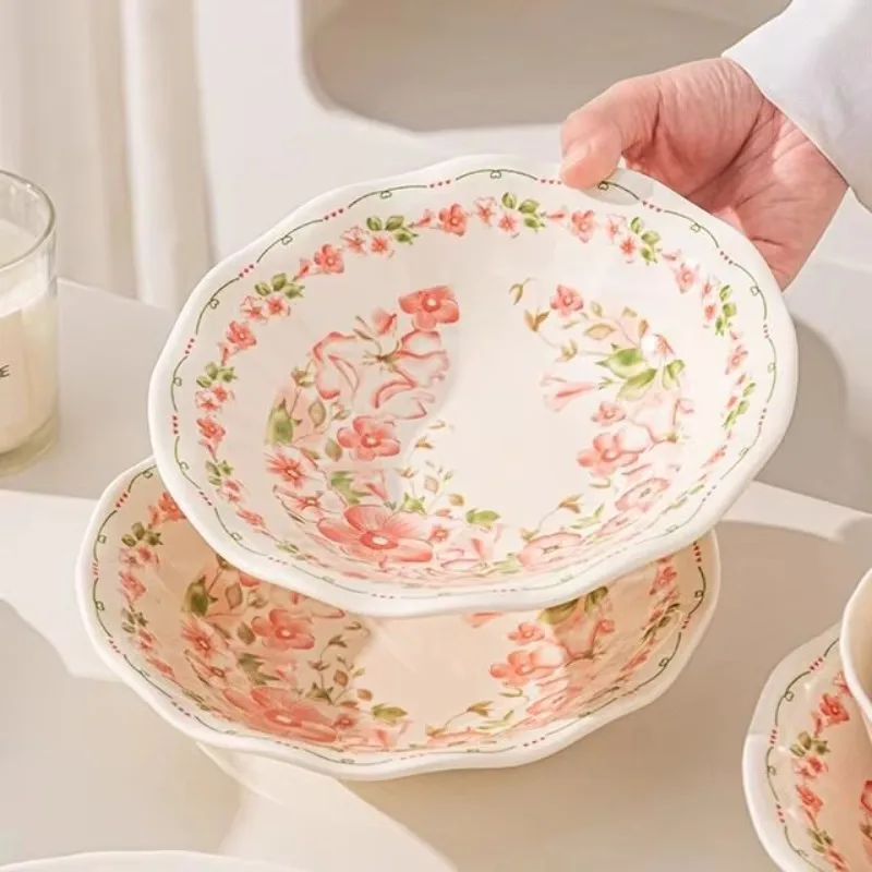 Underglaze ceramic plate Household vegetable plate 2026 new tableware Plate Plate depth plate fresh and advanced sense