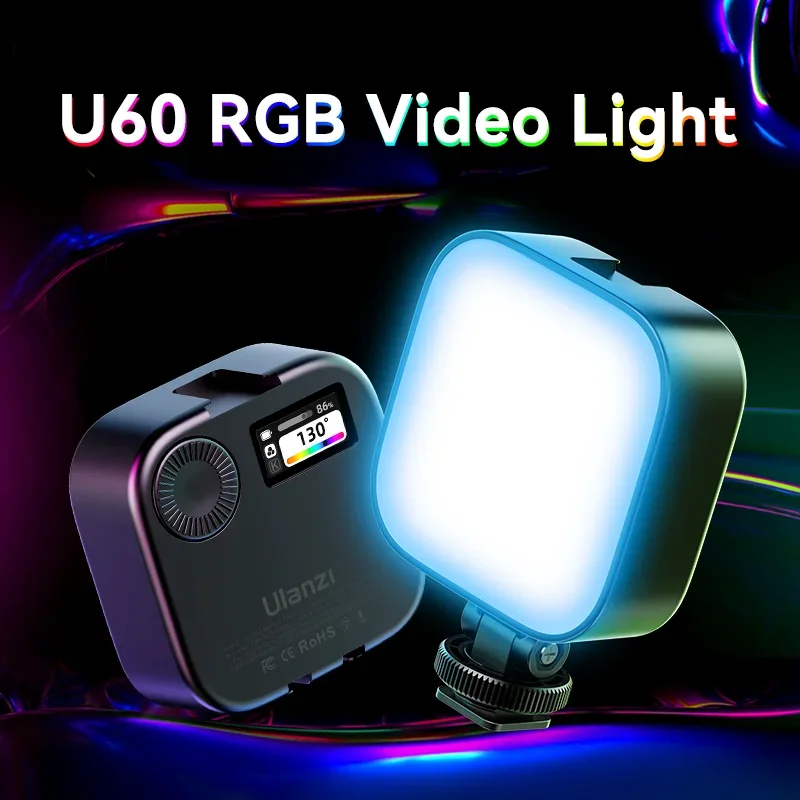 Ulanzi U60 RGB lampa wideo 2500-9000K ct pełnokolorowa dwukolorowa ściemnialna fotografia wypełnia lekki aparat transmisję na żywo