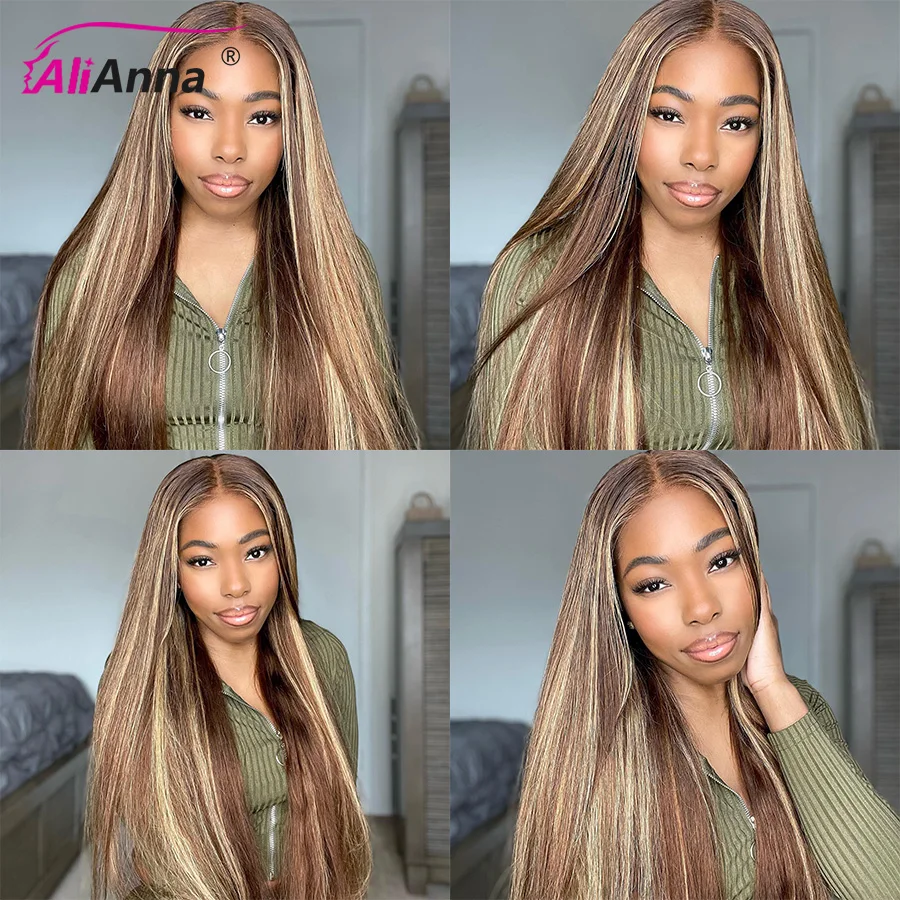 Highlight Bundles Straight Human Hair Bundles Raw Hair P4/27 Colored Ombre Honey Blonde Bundles Brazilian Hair Extensions