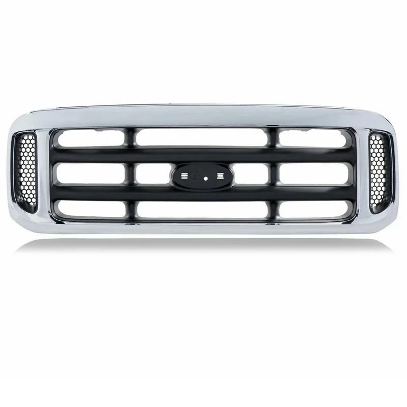 Chrome&Black Front Bumper Grille Modified Grills For Ford F250 F350 F450 Super Duty 1999-2004 Front Upper Grills Radiator Grille