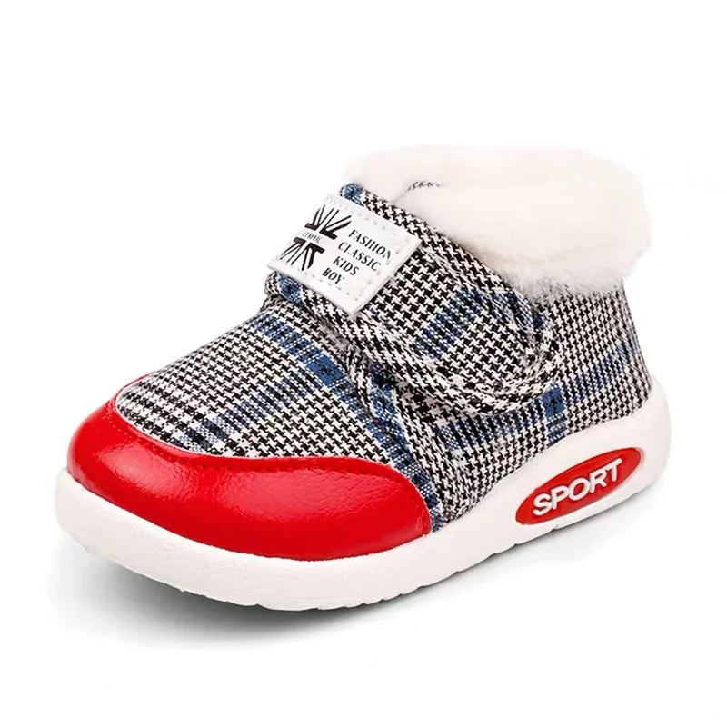 Stivali da neve per bambini inverno neonati scarpe calde Toddler Girls Plus Furry addensare scarpe Outdoor 0-5 anni scarpe in cotone per bambini