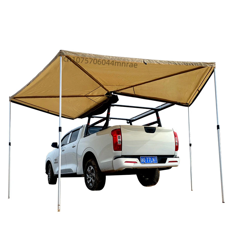 Outdoor Fan-shaped Tent Side, Aluminum Alloy Canopy for Car Rain and Sun Protection, Off-road Vehicle Self Driving Side Tent