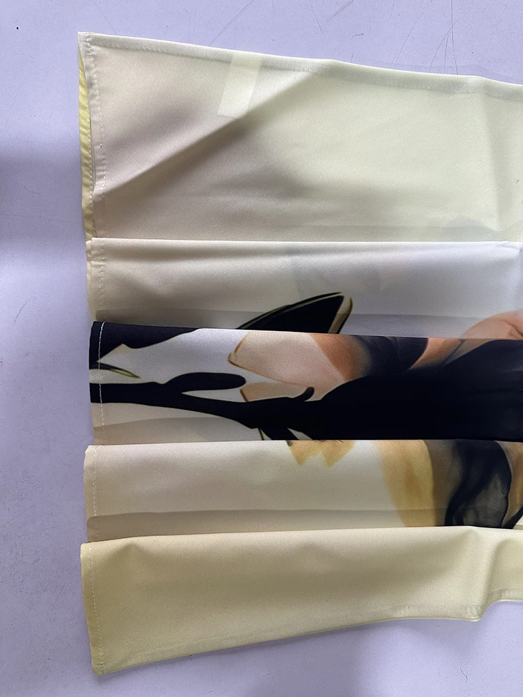 2024 European and American Cross-border WOMEN'S Clothing New Dress V-neck Sleeveless Sexy Printed Large Hem Medium Length Dress image 6