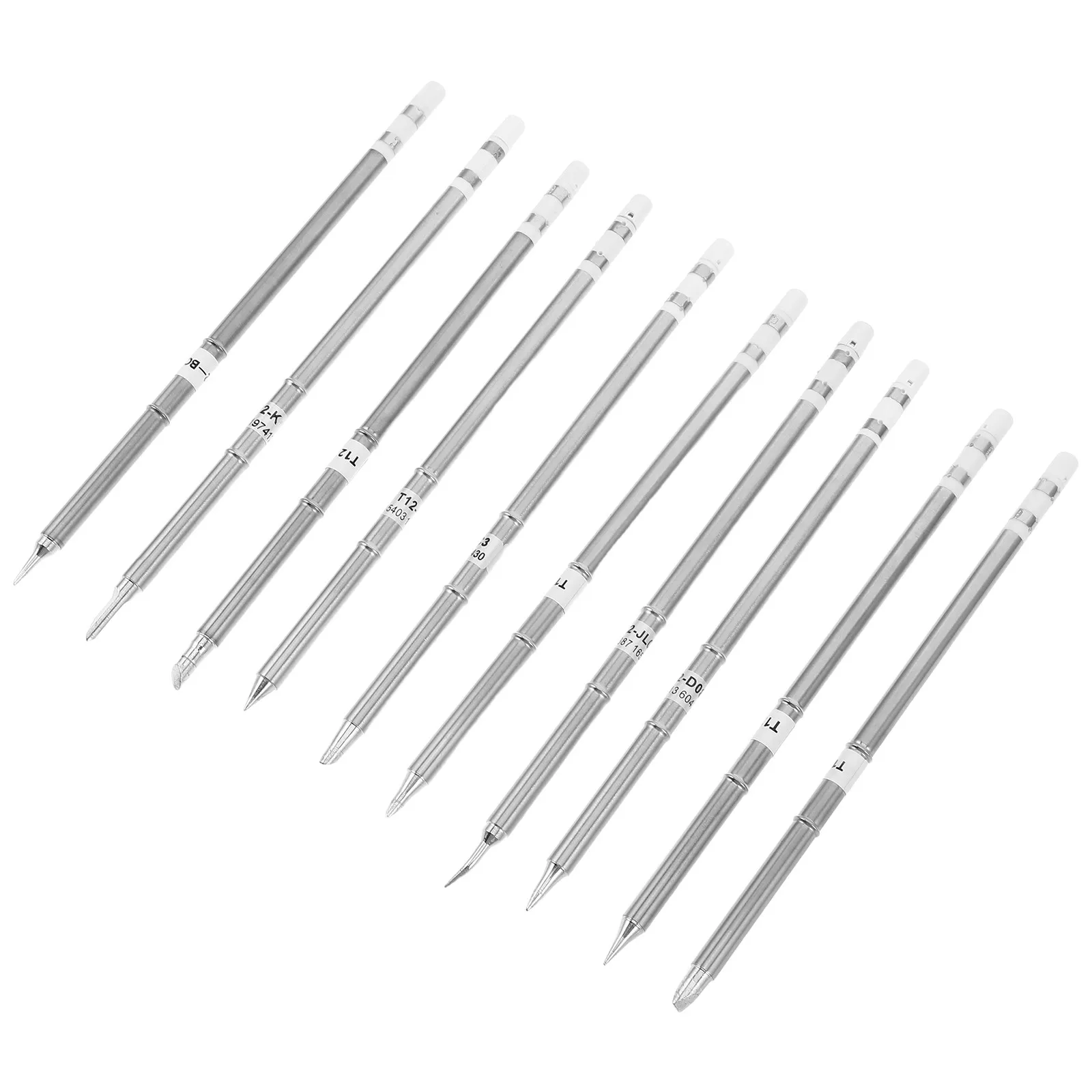 

10Pcs Metal Soldering Iron Tips Replacement Kit Precision High Performance Heat Resistant Solder Tip Set for Pcb Electronics