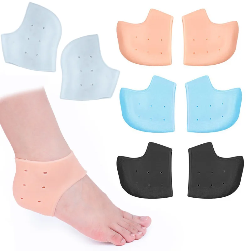 Protectores de Talón de Silicona Ventilados, Taloneras para Espolones y Talones Agrietados, Calcetines para el Cuidado de los Pies, Reparación de la Piel, Amortiguación
