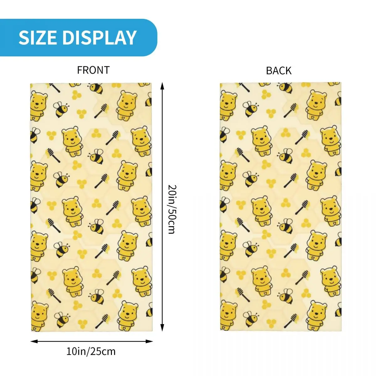 Custom Winnie The Pooh Hunny Neck Gaiter Women Men UV Protection Winter Cute Kawaii Bandana Scarf for Cycling