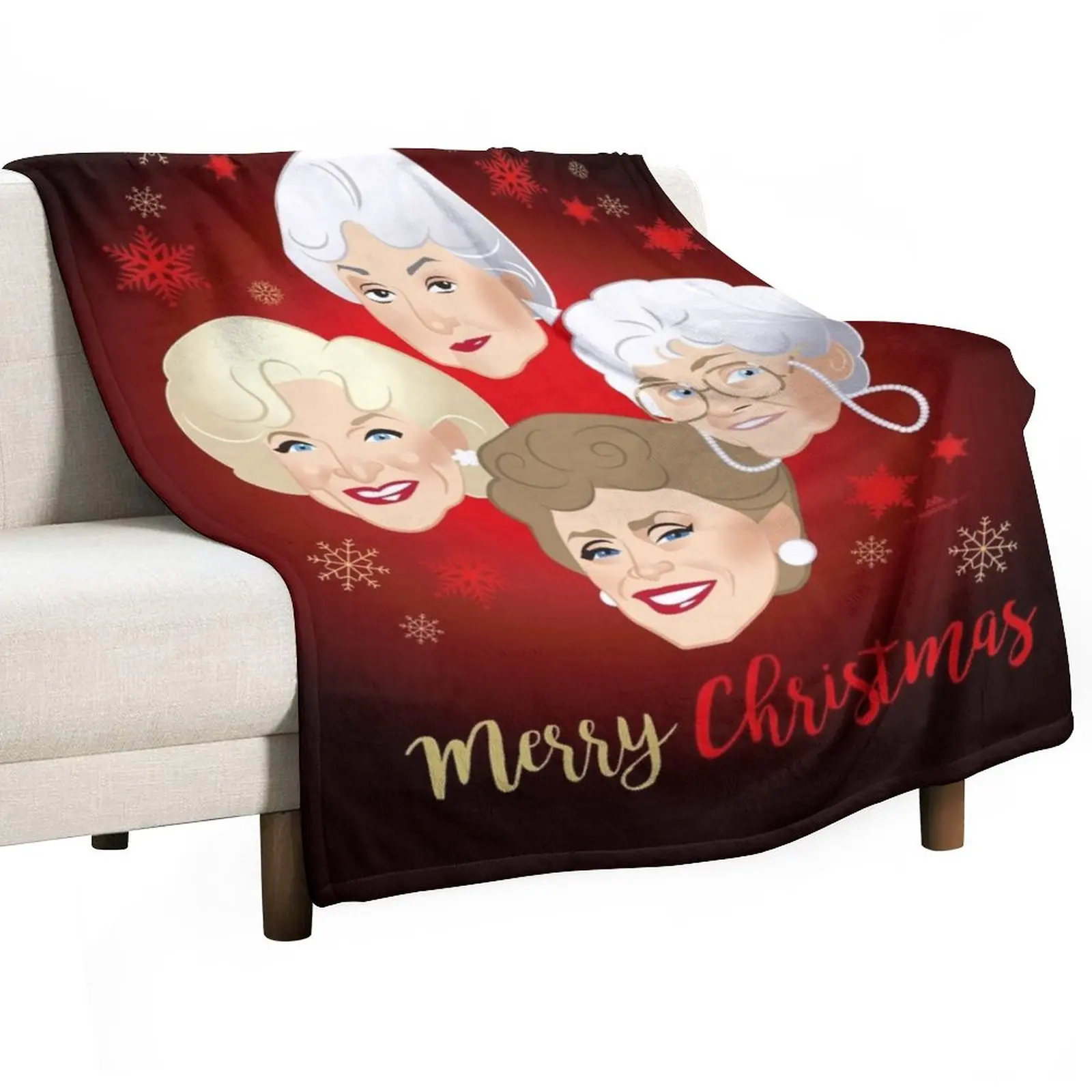 Golden Christmas Throw Blanket Large Blanket Thermal Blankets For Travel Weighted Blanket