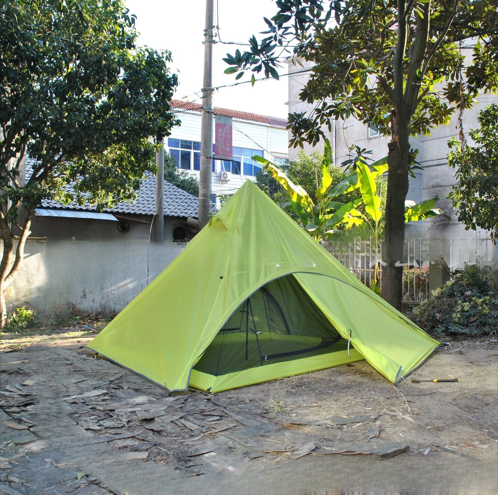 

double-layer poleless tent, 4-person pyramid tent, 4-person Indian tent, the inner and outer tents can be used separately