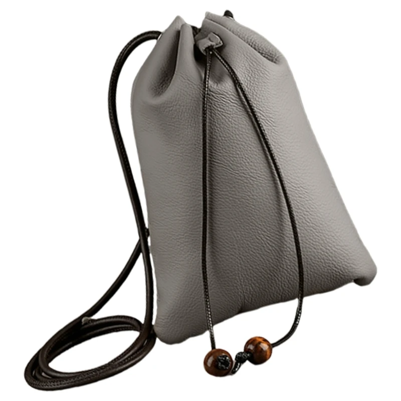Bolsa ombro com cordão couro pu atraente, bolsa crossbody delicada para moedas telefone para uso diário
