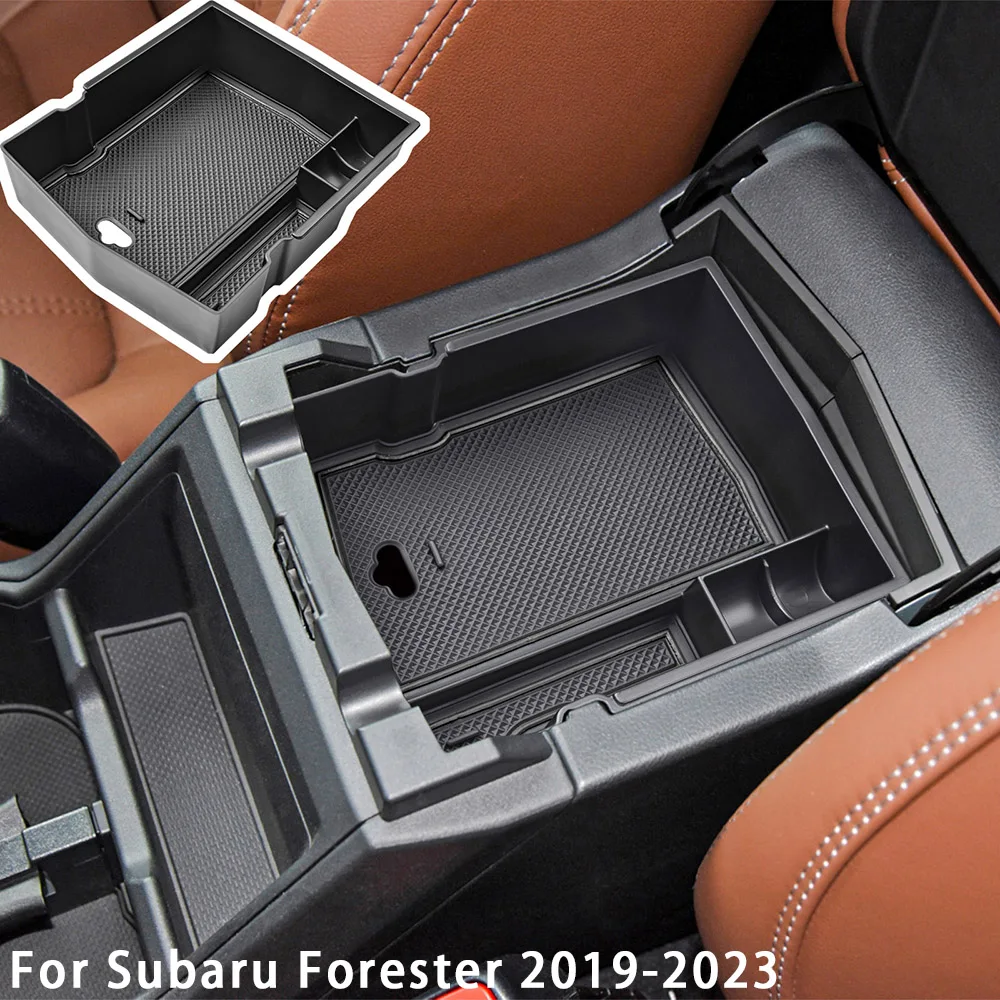 SixthSmoy Center Console Organizer per Subaru Forester 2019-2021 2022 2023 2024, inserto vassoio bracciolo scatola portaoggetti accessori