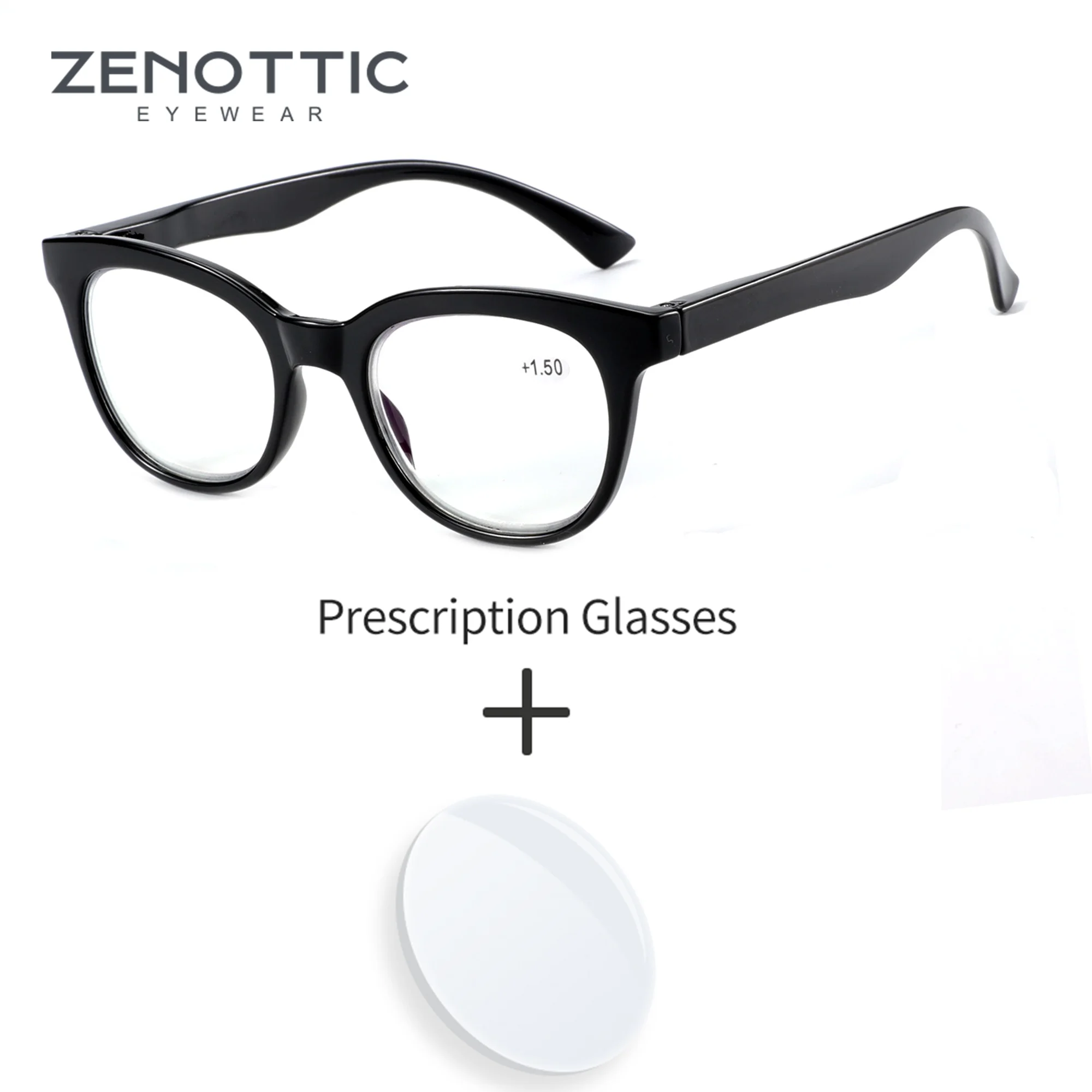 ZENOTTIC Cat Eye Prescription Glasses Vintage Progressive Prescription Optical Eye Glasses For Men Women Anti Blue Light Myopia