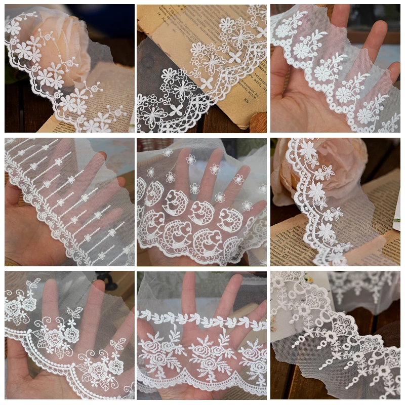 

40 ярдов сетчатая хлопковая кружевная бейка с вышивкой, аксессуары для шитья рук, занавески и скатерти своими руками, украшение одежды
