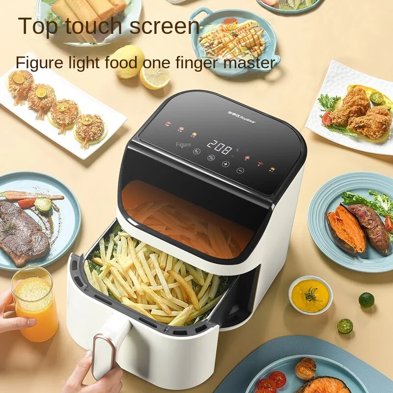 Air Fryer Home Visible 7L Electric Fryer Smart Touch Screen Oil-free Low-fat Frying Oven French Fries Machine 220V