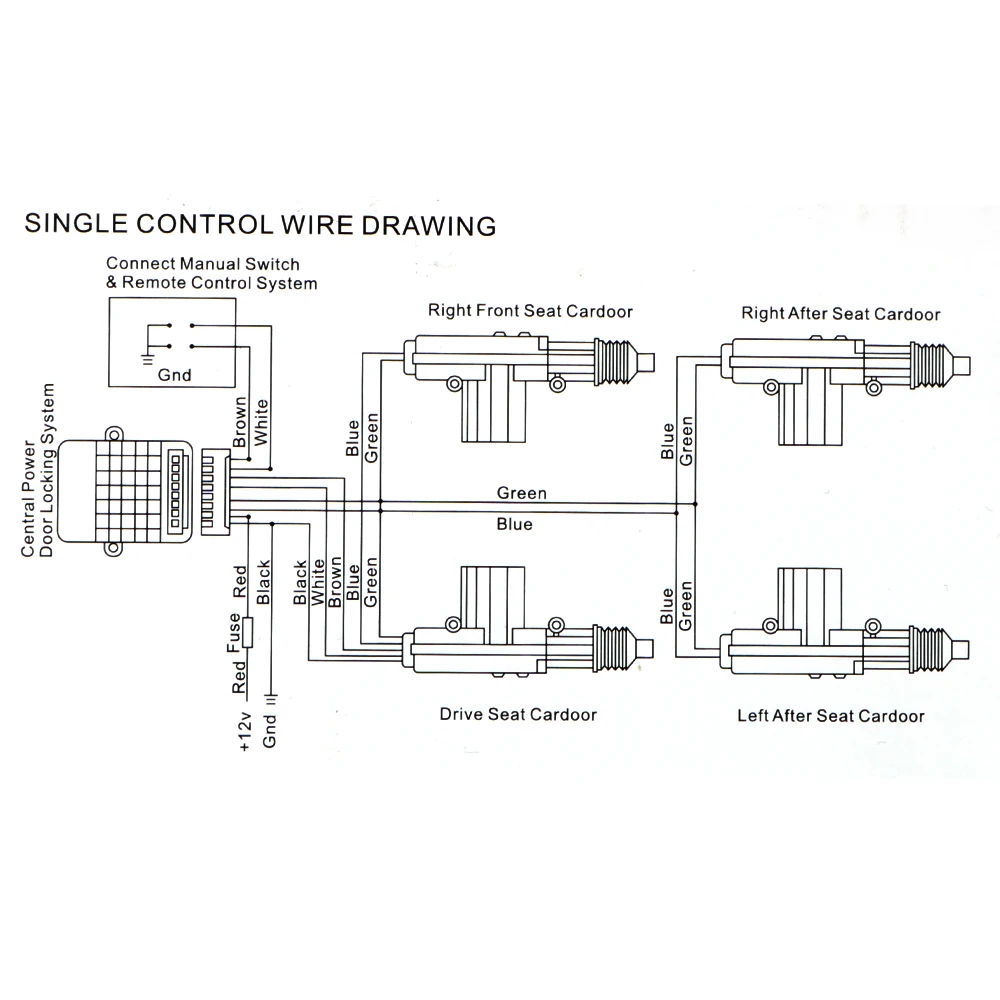 Universal Remote Control Car Lock Door with 4 Door Lock Actuator Keyless Entry System Locking Kit 12V Anti-Theft
