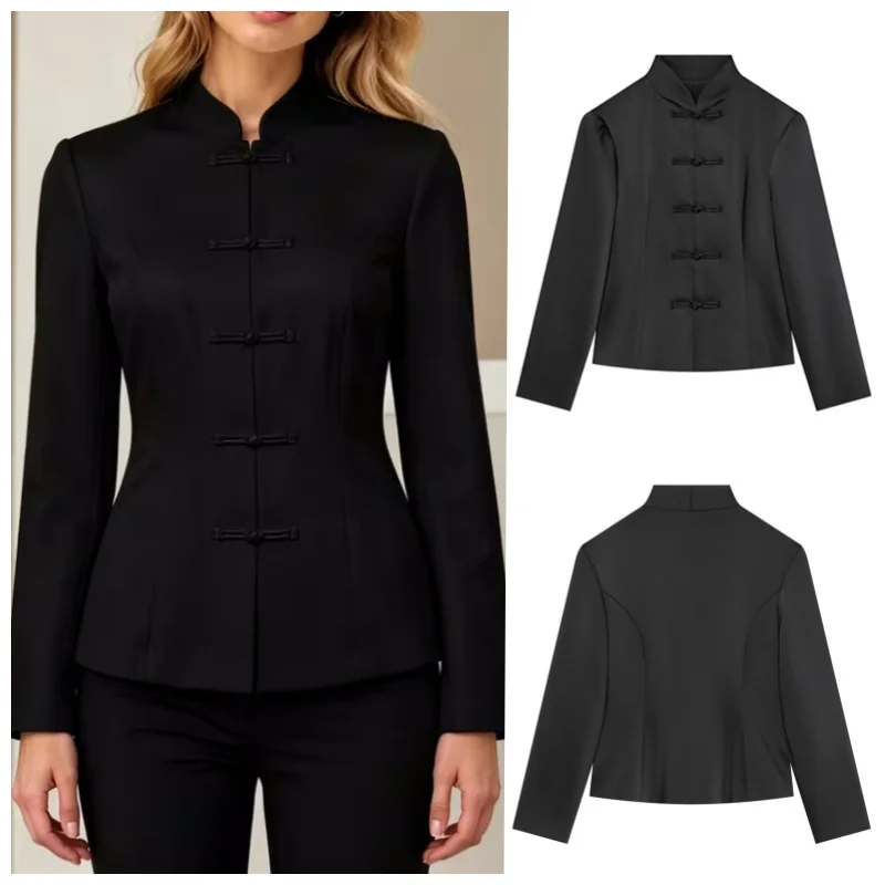 Guobioziy 2026 Women's New Rope Knot Buckle SatinLike Jacket Fashionable and Versatile Elegant and Graceful Casual and Chic