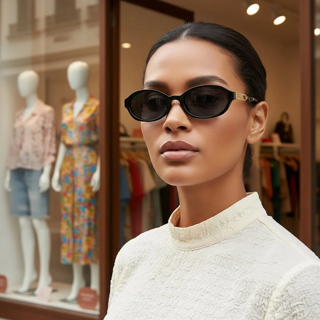 Ovale Sonnenbrille mit kleinem Rahmen, neuer Stil, Vintage-Sonnenbrille für Damen, Netzrot, gleicher Stil, Sonnenbrille 20250