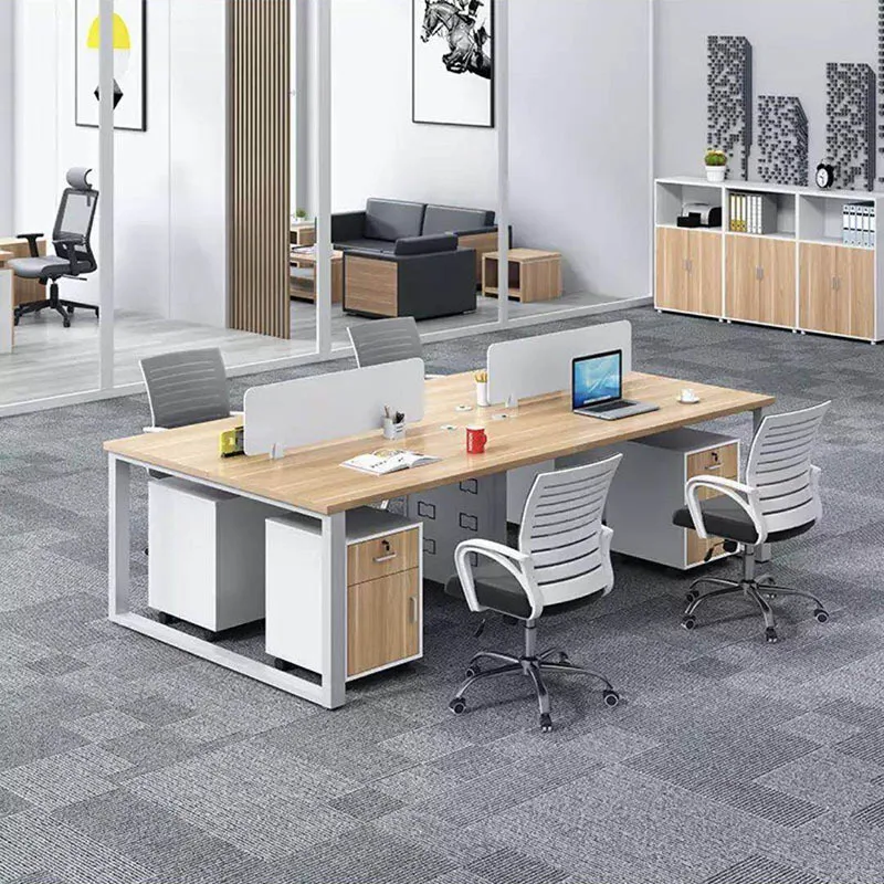 Office Furniture Simple Modern Staff Table 2/4/6/8 Staff Four People Work Card Space Office Desk And Chair Combination